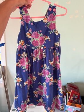 Matilda Jane Navy Floral Sundress with Pink and Cream Accents